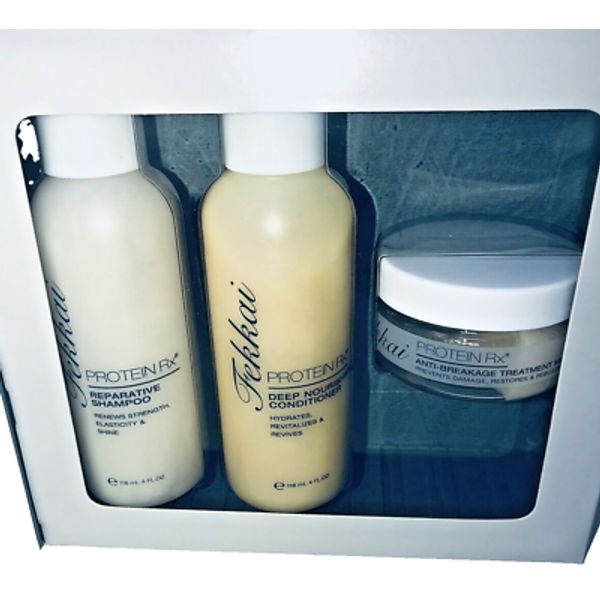 FEKKAI Protein RX Reparative Shampoo, Conditioner & Mask Set 4 oz - LOT of THREE