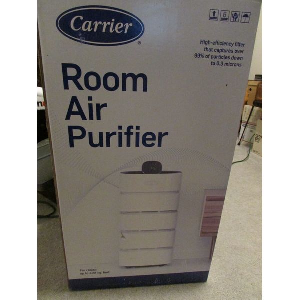 Carrier Room Air Purifier Filter Model 18S Rooms Up To 400 SF .3 Microns White