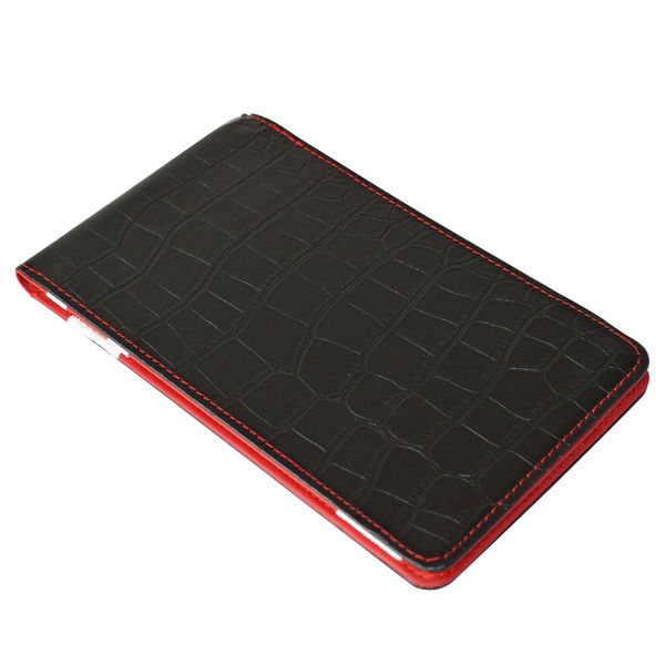 On Par Premium Golf Scorecard Holder - Crocodile, Black/Red