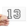 CafePress Number 13 Rectangle Sticker Rectangle Bumper Sticker Car Decal