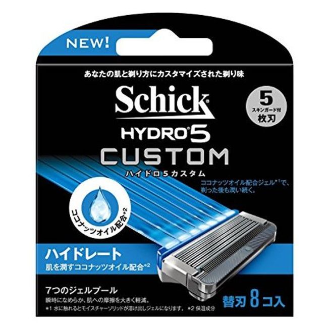 SCHICK SCHICK 5 Blades Hydro 5 Custom Hydrate Spare Blades 8 Pieces Men&#39;s Razor 8 Spare Blades Single 8 Pieces (X 1)