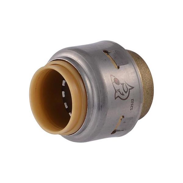 SharkBite U514LFA End Cap, 1/2 in, Brass, Chrome, 200 psi Pressure