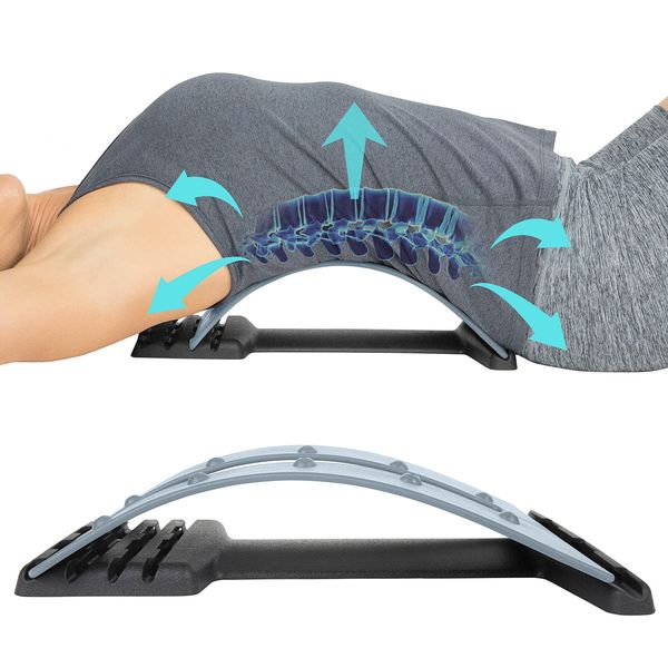 Vive Back Stretcher - Back Cracker Device - 4 Posture Corrector Cracker Board for Neck, Upper Lower Lumbar Pain Relief, Herniated Disc, Spinal Stenosis - Orthopedic Low Spine Straightener Extension