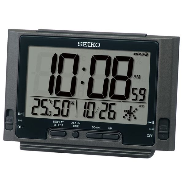 Seiko SQ320K Alarm Clock Digital Radio Black Metallic 84x132x46mm