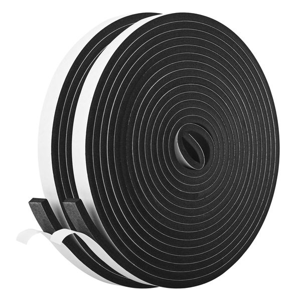 Self Adhesive Foam Tape Weatherstrip 1/2In x 1/4In x 42Ft High Density Foam I...