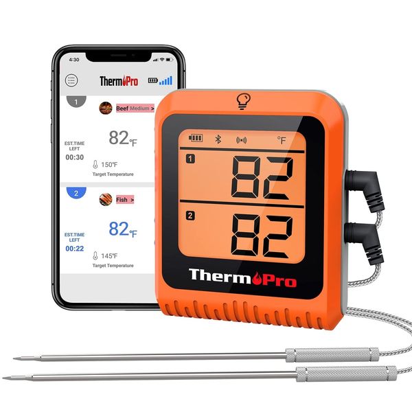 ThermoPro Wireless Meat Thermometer of 650FT, Bluetooth Meat Thermometer for ...