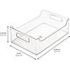 Plastic Stackable Pantry Bin - Storage Bin with Handles for Cabinets or Fridge -