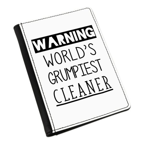 Gift Base Warning World's Grumpiest Cleaner Passport Holder Cover