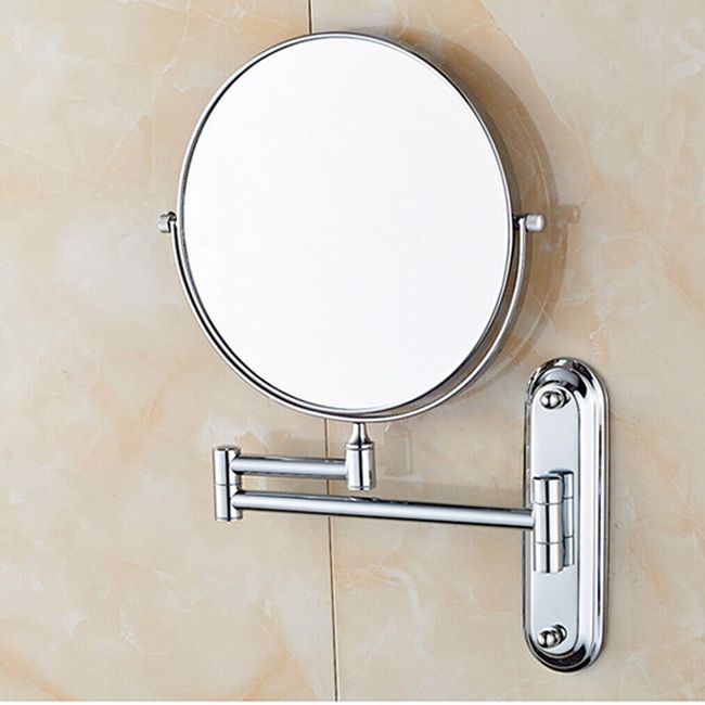 360 Swivel Makeup Mirror 10X Magnifying Wall Mount 2 Sided Vanity Mirror Shaving