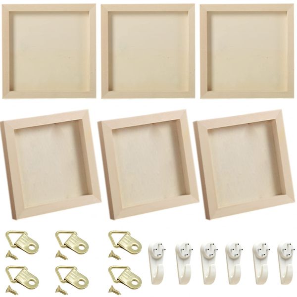 Sweet Plus Canvas Art Supplies Wood Wood Canvas Board Wood Frame Painting Painting Clay Craft Oil Painting Clay Art (20cm / 6pcs)