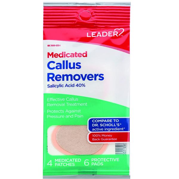 2PK Leader Medicated 40% Callus Remover, 4 Patches+6 Pads 096295133035VL