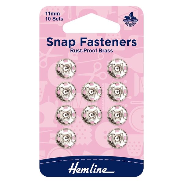 Sew On Snap Fasteners 11mm: Nickel/Silver
