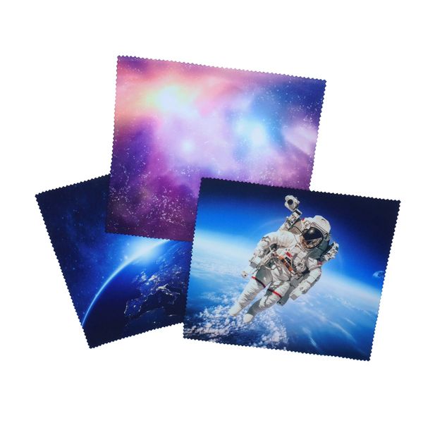 Go Optical Microfiber Glasses Spectacle Phone Lens Screen Cleaning Cloths Space Theme X 3 Microfibre (3pc Mixed Pack)