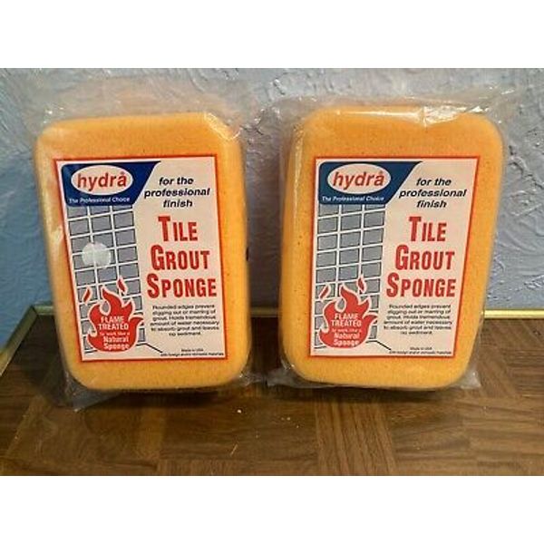 Hydra Tile Grout Sponge ~ Rounded Edges ~ Flame Treated ~ NEW! ~ Lot of 2