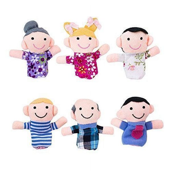 6Pc Mini Family Finger Puppet, Velvet Puppets,Family Members Finger Puppets, Party Favors for Birthday Gifts Puppets and Puppet Theaters