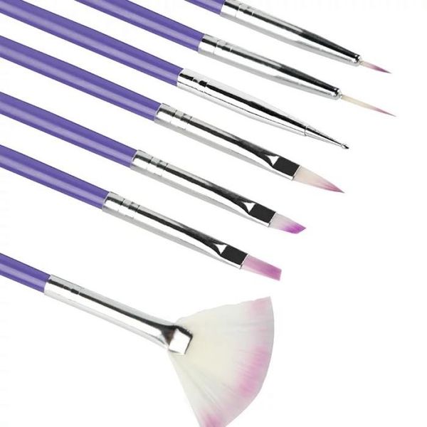 LALONA Gel Nail Art Brush (Set of 7) Nail Brush/Paint Brush/Self-Nail/Gel Brush/Brush