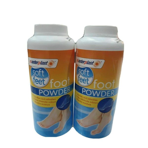 Masterplast, polvere per piedi, lenisce e rinfresca, 170 g, 2 pezzi