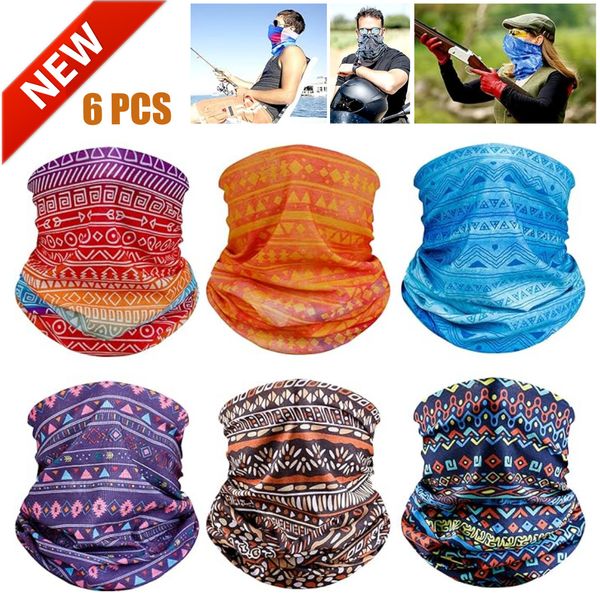 6 PCS Gator Face Mask Unisex Reusable Cloth Neck Gaiter Face Mask Sleeve Bandana