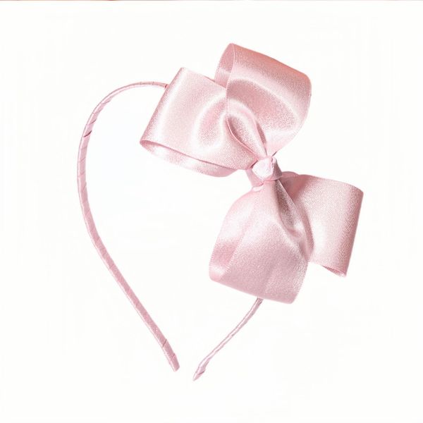 HIFANMM Bow Headband Pink Bow Knot Hair Accessories for Women Girls, Big Bowknot Gold Glitter Hair Bands Spring Summer Cute Decoration Headdress Party Wedding Supplies Gift Non Slip Head Band 1 Pcs