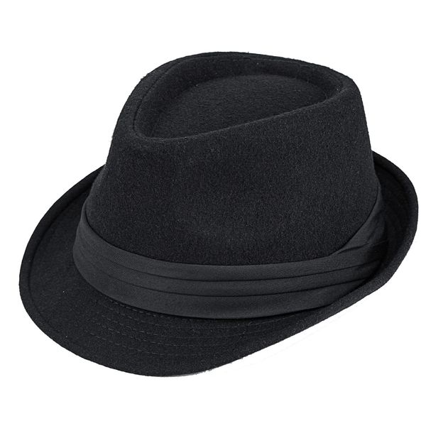 Classic Panama Fedora Hat for Women Men Gatsby Fedoras Short Brim Manhattan Structured Trilby Beach Sun Hats for Fishing Black