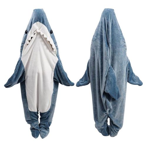 Shark Blanket Hoodie Adult & Kid, Wearable Shark Blanket, Shark Sleeping Bag, Soft Cozy Warm Flannel Hoodie, Shark Blanket Onesie