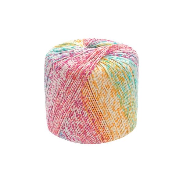 1 Roll Cotton Yarn Rainbow Knitting Yarn Weight Crochet Yarn for Hand Knitting DIY Sweater Blanket Costume (Colorful)