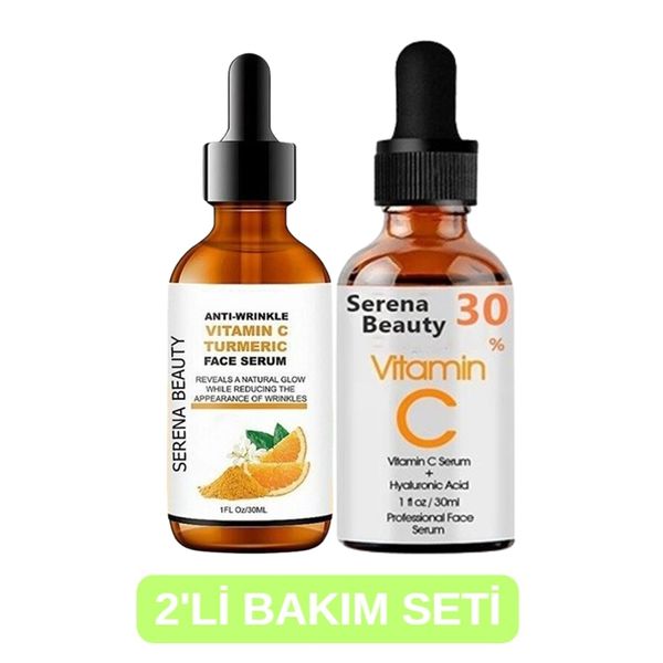 Zerdeçal & Vitamin C Serum Set & Aydınlatıcı & Lekeler & Gözenek