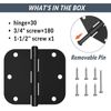 (30) 3.5" Matte Black Interior Door Hinges 3-1/2" with 5/8" Radius ORB Hinge US