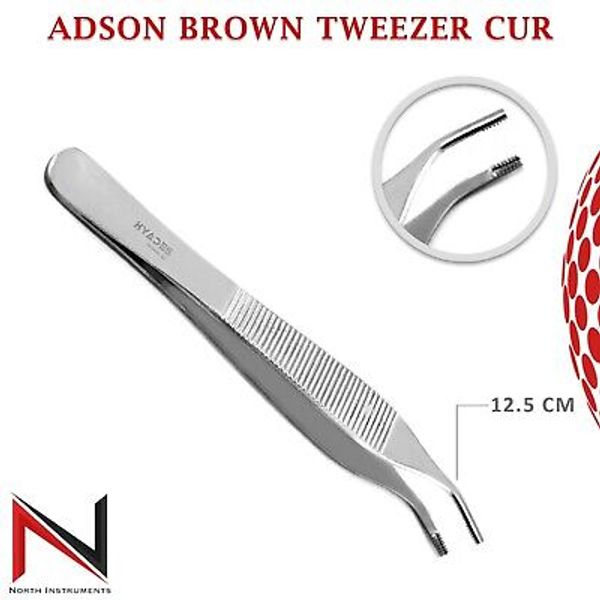 Curved Surgical Anatomic Tweezer Adson Brown Tissue Forceps Curved (12.5 cm)