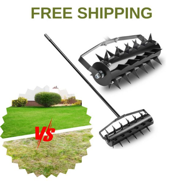 Manual Lawn Aerators,17" Aerator LawnTool,Lawn Aerator Roller for Garden Grass