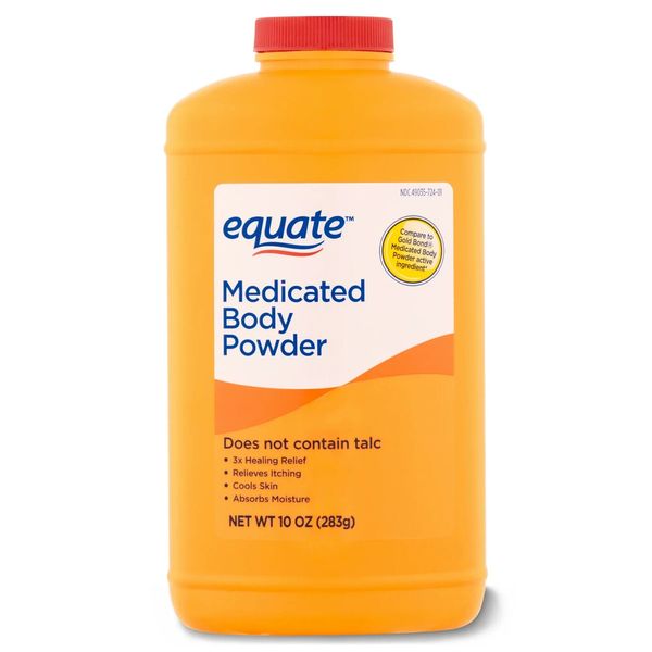Equate, Medicated Body Powder, Unscented, 10 oz.