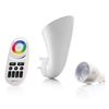 Auraglow Plugin GU10 Spotlight Uplighter Wall Wash Light Plug Socket Lamp with Colour Changing LED Bulb & Remote