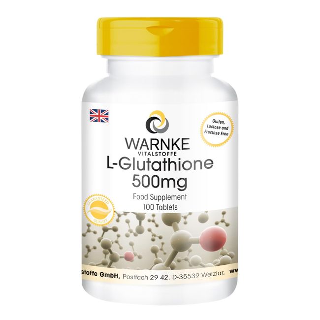 L-glutathione 500mg, Vegan, 100 Tablets, Without Magnesium Stearate | Warnke Vitalstoffe - German Pharmacy Quality