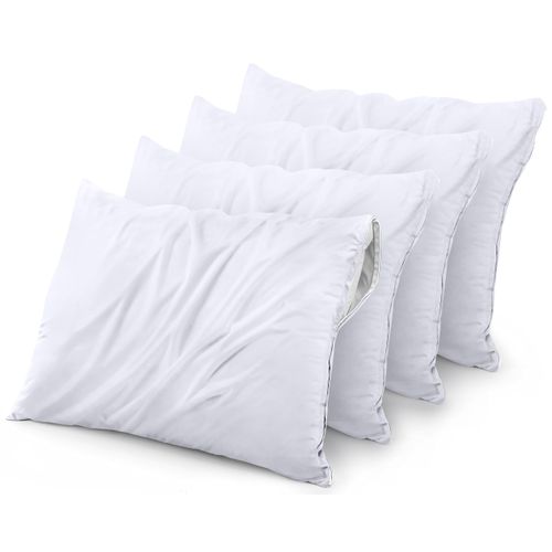 Utopia Bedding 4 Pack Waterproof Pillow Protectors with Zipper Toddler Size (White), Bed Bug and Dust Mite Proof Pillow case Covers, Moisture Wicking Pillow Encasements 13 x 18 Inches