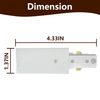 Bravsekai H Track Live End Connector with End Cap, Suitable for H-Type Track Lighting Systems, White