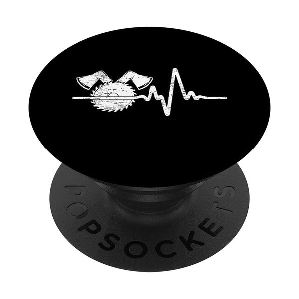 Funny Carpenter Woodworking Saw Heartbeat PopSockets Swappable PopGrip