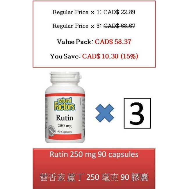 90 C Rutin 250 mg - Natural Factors