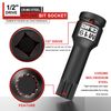 KIRXST Impact Triple Square Spline Bit Socket, 1/2" Drive M19 Spline Bit Socket, CR-MO Steel