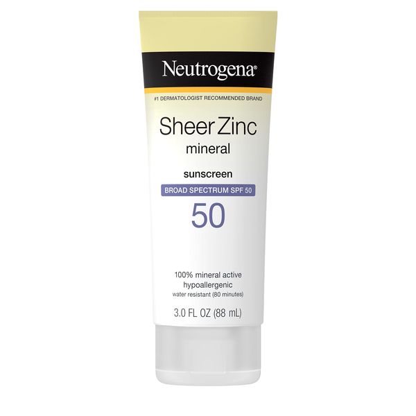 Neutrogena Sheer Zinc Dry Touch Spf#50 Sunscreen 3 Ounce (88ml)