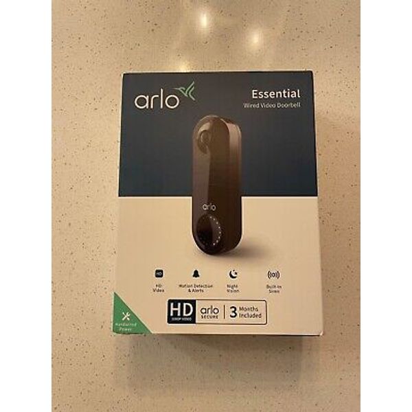 Arlo Essential Wired Smart Video Doorbell Black