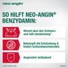 neo-angin Benzydamine for acute sore throat with honey orange flavour, for painful sore throat, for adults and school children from 6 years, sugar-free, pack of 20