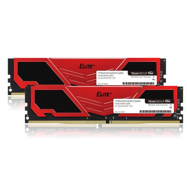 Team DDR4 3200Mhz PC4-25600 16 GB x 2 (32 GB Kit), Elite Plus Series, Computer Desktop Memory Module Ram Upgrade