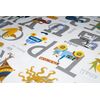 TheFabricTrade Nursery School Alphabets PVC Tablecloth Rectangular Table Protector Kitchen 200 x 140cm