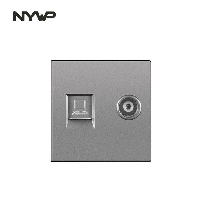 nywp wall mount module diy European standard PC gray panel power socket switch button function free combination