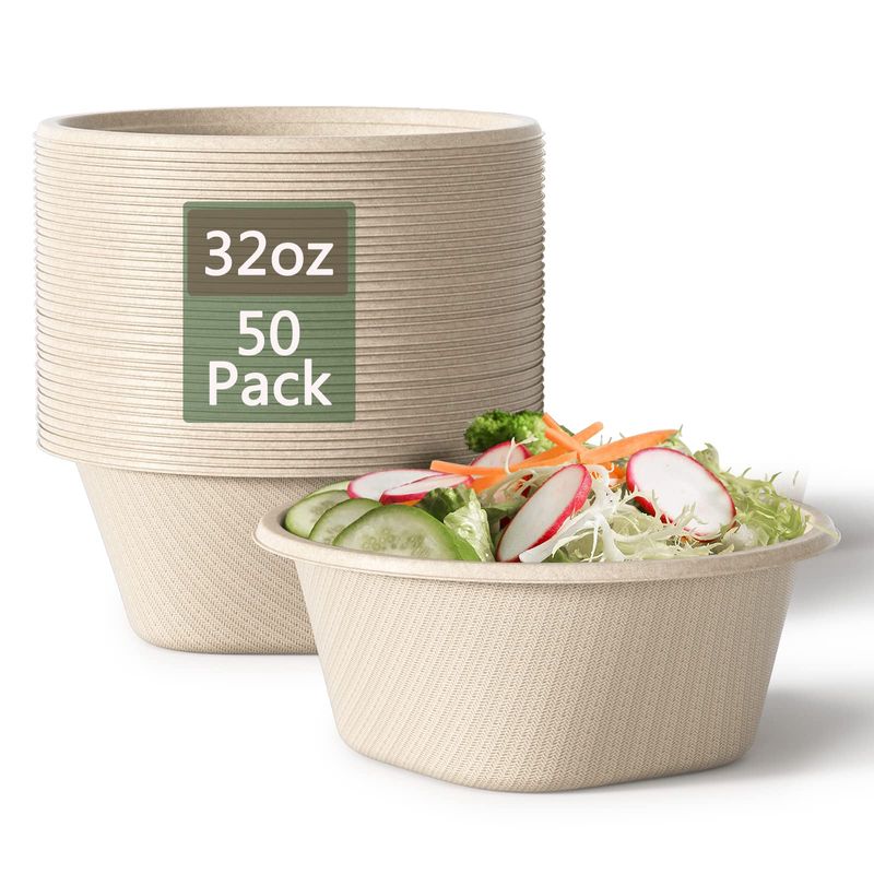 Homestockplus 32 Oz Deep Paper Bowls Disposable Soup Bowls Disposable ...