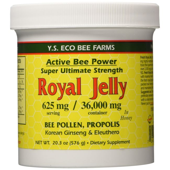 Fresh Royal Jelly + Bee Pollen, Propolis, Ginseng, Honey Mix - 36,000mg Y.S. Org 20.3 oz