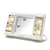 JERDON Two-Sided Makeup Mirror with Lights - Vanity Mirror with 3X Magnification & Glare-Free Lighting - White Base - Model J1010
