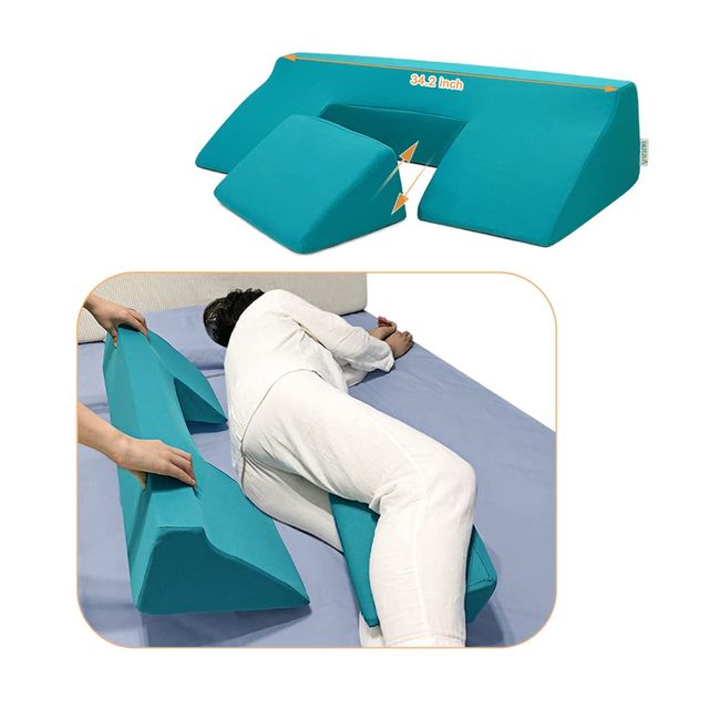 NEPPT Bedsore Turning Wedge Pillow Anti Bed Sores Post Surgical Side Sleeping Body Positioning Foam Cushion Prevent Pressure Ulcer Incline Wedge Medical Home Nursing Care for Bedridden Elderly