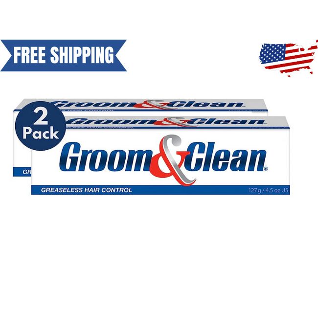 Groom & Clean Hair Control Cream 4.5 Oz Pack of 2 - Mens Hair Styling Cream