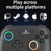 Ampown RG P01 Wireless Gaming Controller Compatible with Switch Game Controllers RG P01 2.4G Controller Gamepad for Bluetooth/PC/Steam/iOS/Android/Switch Hall Effect RGB Lights（Black）